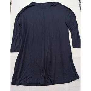 Tunic Top Women XL Navy Blue Excellent Relaxed Fit Long Sleeve Jersey
